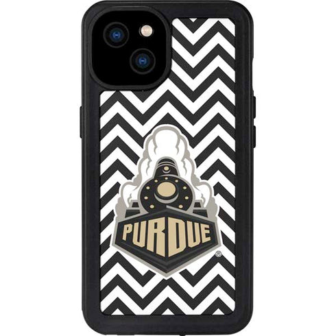 Purdue University Purdue Chevron iPhone 15 Plus Waterproof Case